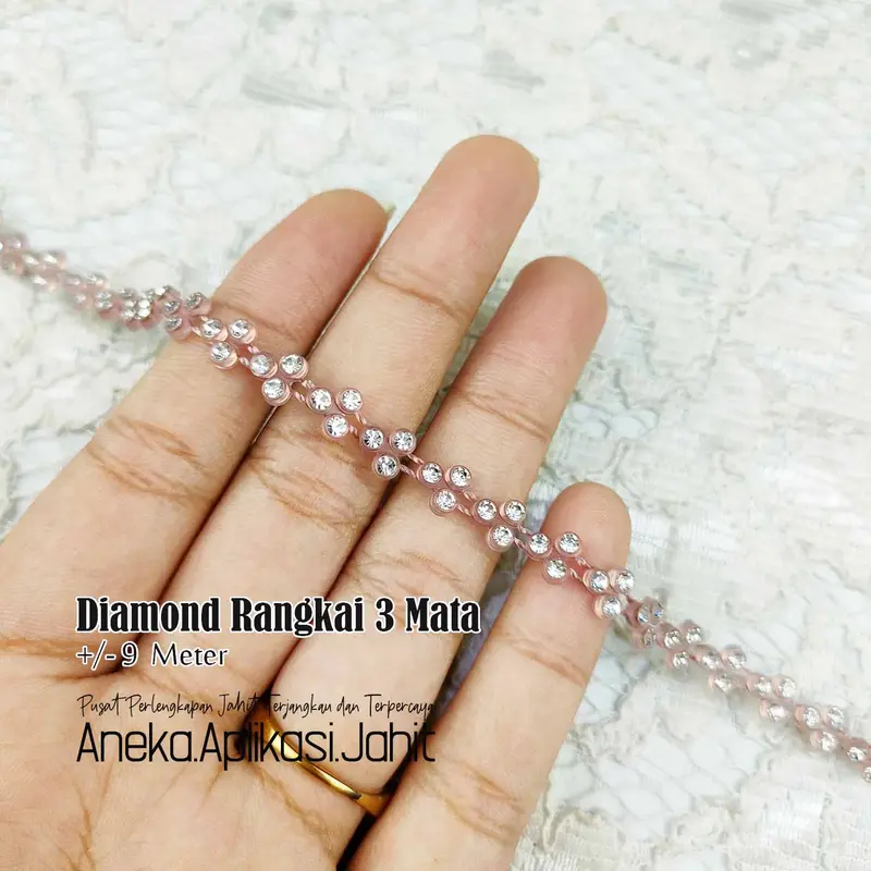 1 METER DIAMOND RANGKAI / PERMATA BERLIAN / DIAMOND BARIS 3 MATA 1