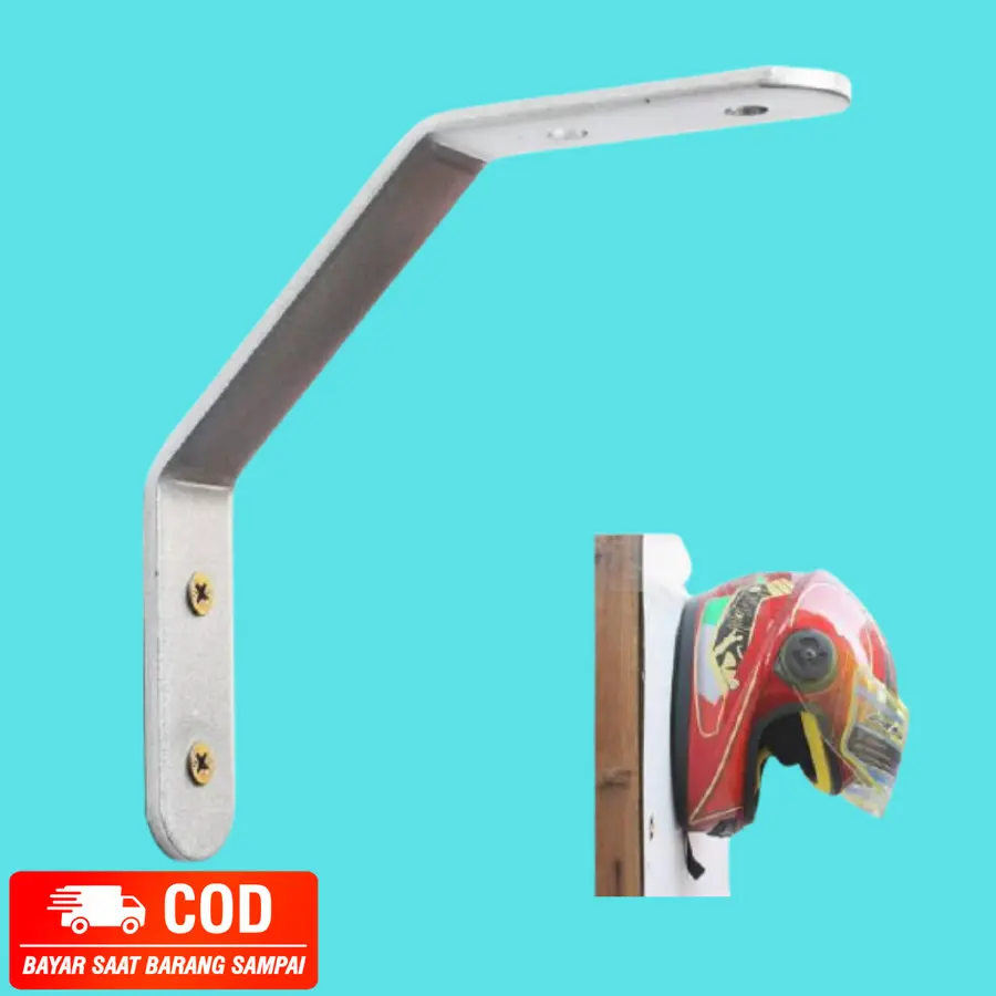 Gantungan Helm Motor Tempel Dinding Simple / Helmet Holder Rack Besi