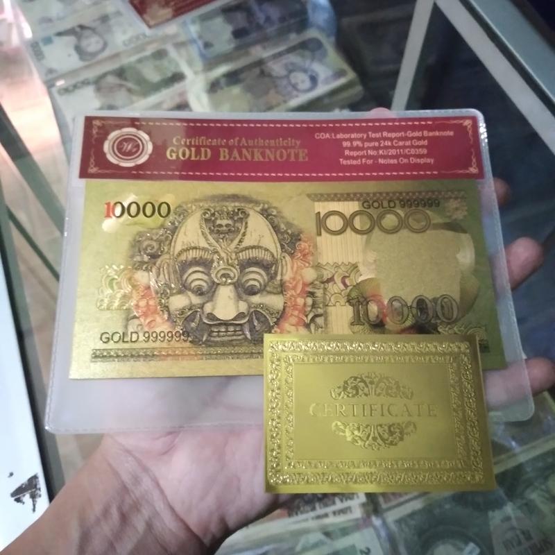 uang 10000 barong gold foil sertificate - Shop | Tokopedia