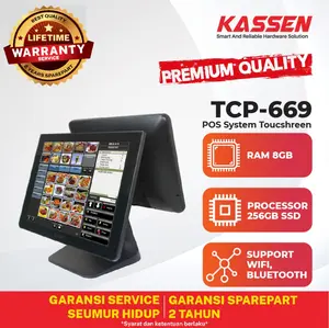 MESIN KASIR TOUCHSCREEN DUAL DISPLAY 15" KASSEN TCP-669 - WINDOWS