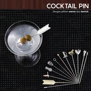 SUS 304 Cocktail Needle Wine Pin Garnish Minuman Cocktail Tusuk Buah