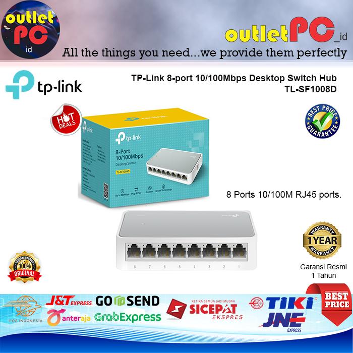 Gambar TP-Link 8-port 10/100Mbps Desktop Switch Hub TL-SF1008D dari outletPC.id Kota Medan Tokopedia