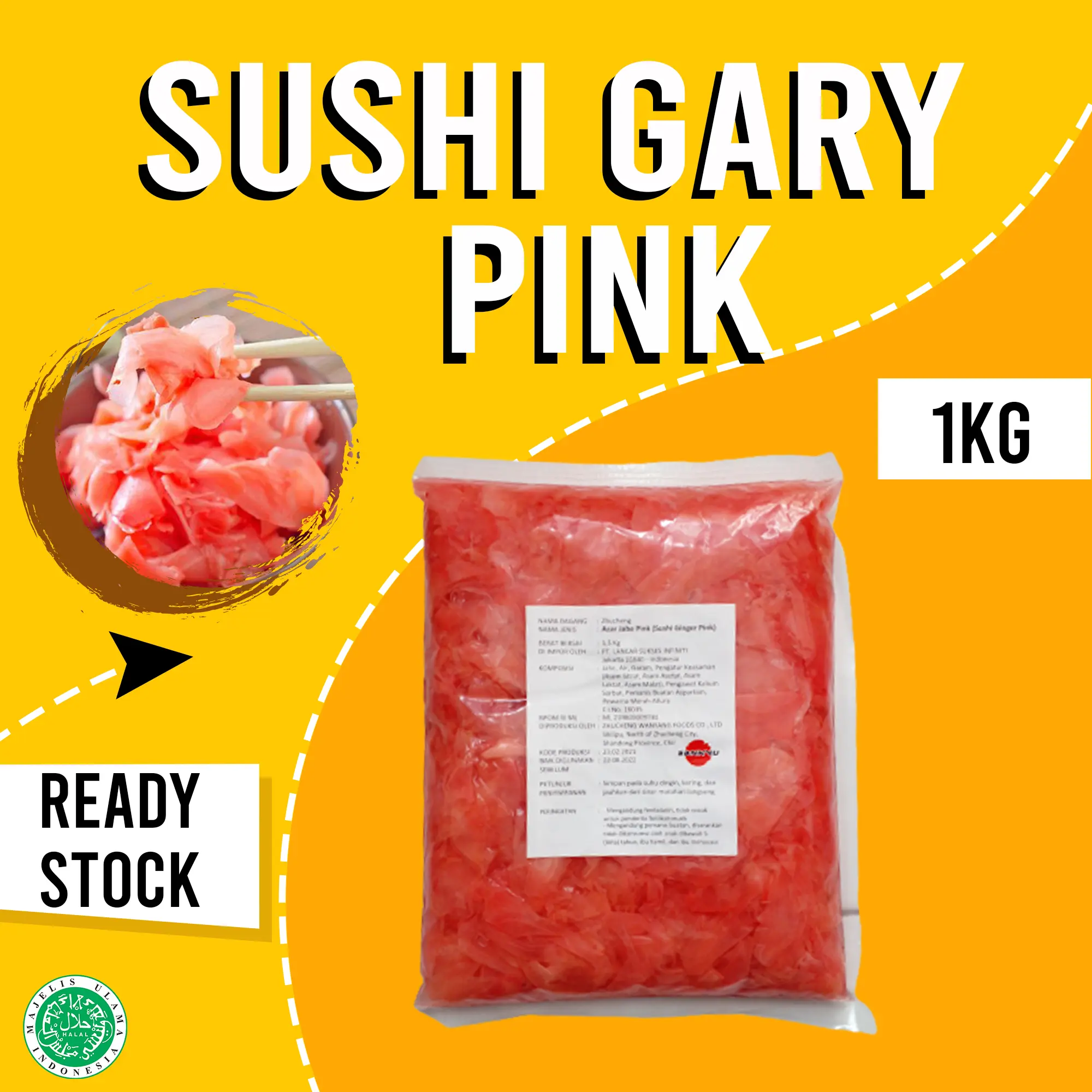 Gari Pink acar Jahe 1 Kg