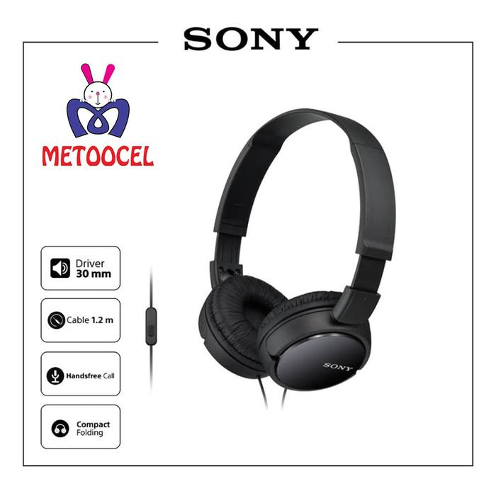 Gambar Sony MDR-ZX110AP Headphone On Ear Earphone 1.2m Kabel Handsfree Call Portabel Lipat Headset Kabel dari Metoocel Official Kota Administrasi Jakarta Barat Tokopedia