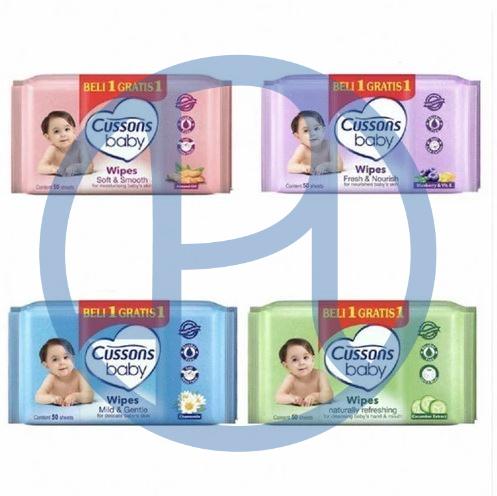 BELI 1 GRATIS 1 CUSSONS BABY WIPES 50 + 50 TISU TISSUE BASAH 4