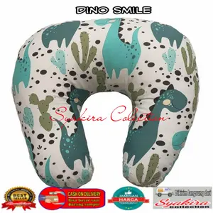bantal menyusui motif hutan tropis navy