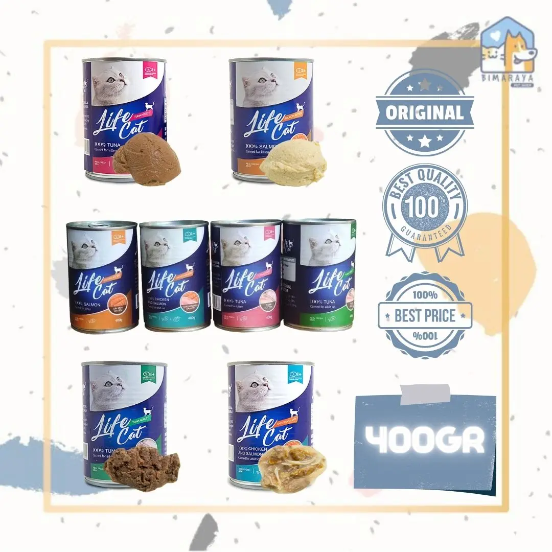 LIFE CAT WET FOOD / MAKANAN BASAH KUCING KALENG 400GR