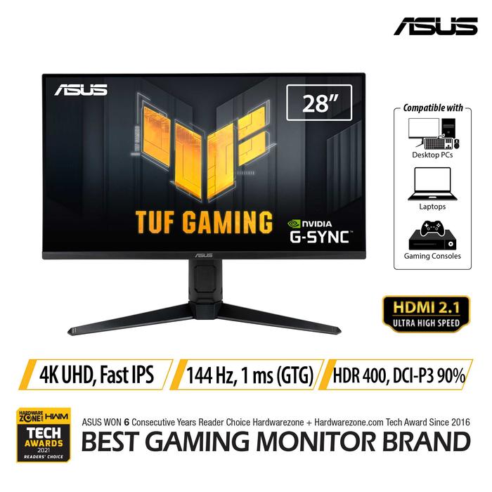 Gambar ASUS TUF Gaming VG28UQL1A 28 Inch Monitor - IPS 4K UHD 144Hz 1ms HDR dari JnJ Online Kota Administrasi Jakarta Pusat Tokopedia
