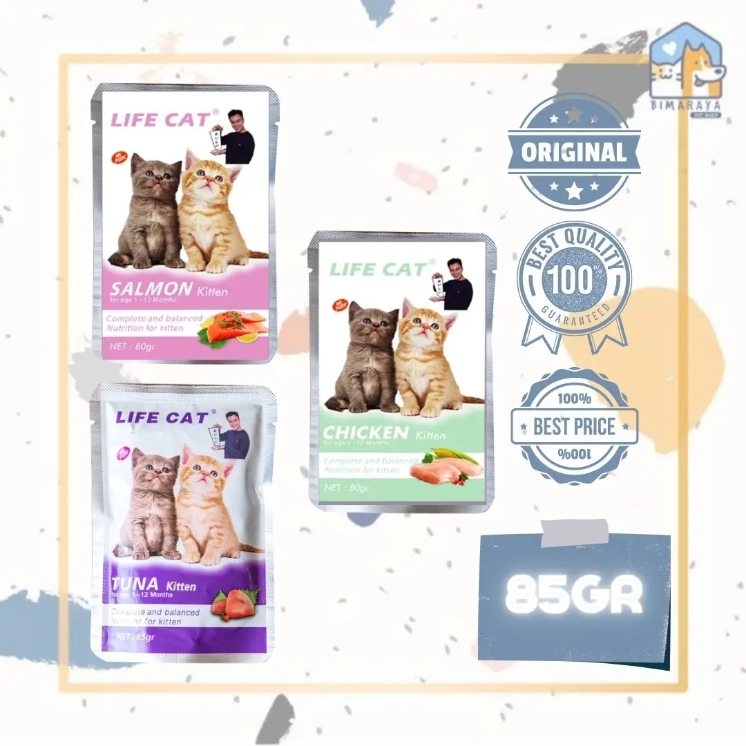 MAKANAN BASAH LIFE CAT (KITTEN) WET FOOD POUCH 85GR