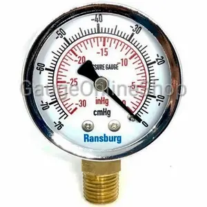 Vacuum Gauge Raket Chrome Steel RVG 005 2" -76 cmHg Ransburg