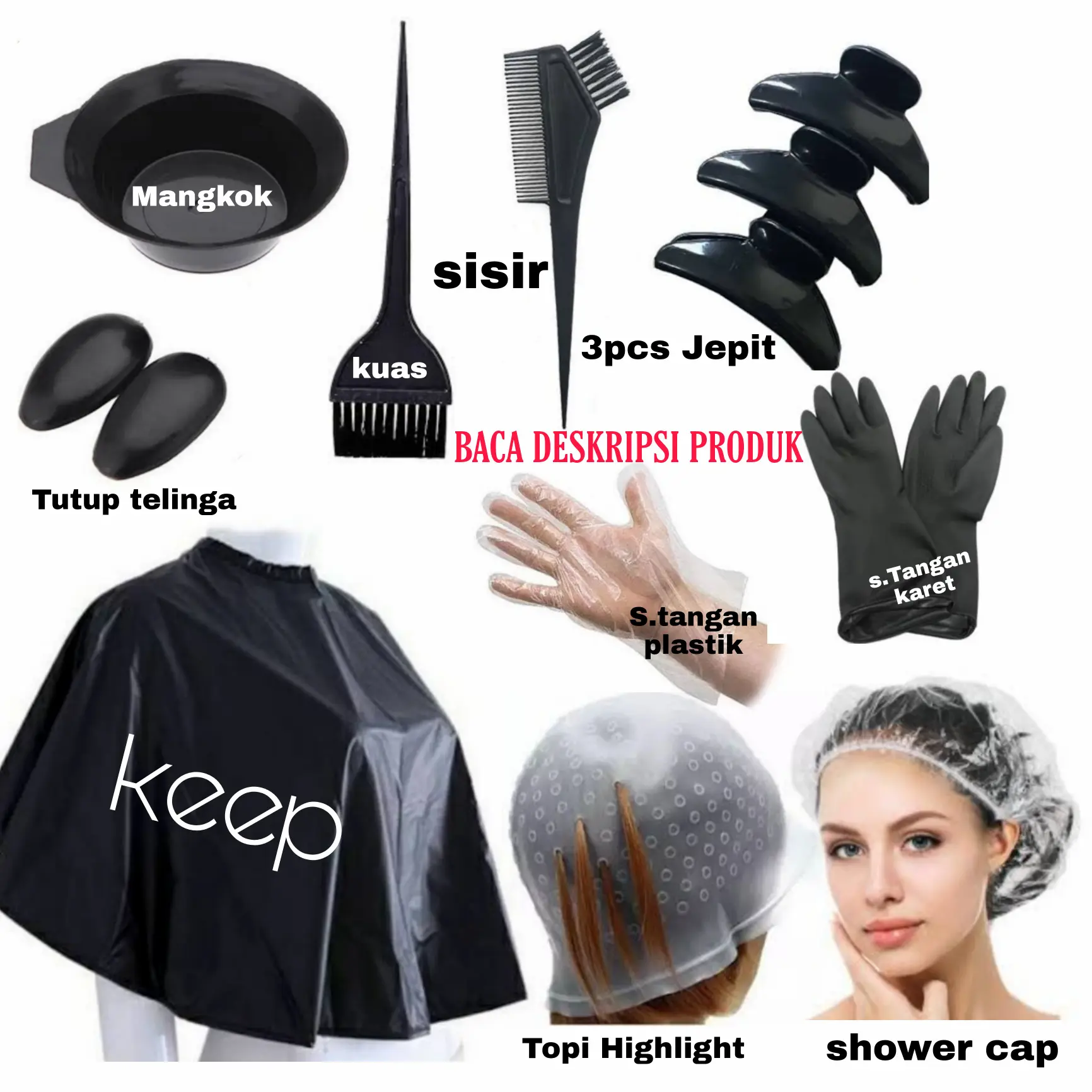 paket alat cat rambut