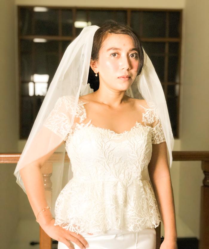 Gambar Sarkara wedding veil kerudung pernikahan 42 3 lapis tile dari Sarkara Kota Tangerang Selatan Tokopedia