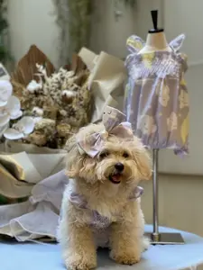 baju doggy jumpsuit grey with hairclip Pawpawsome