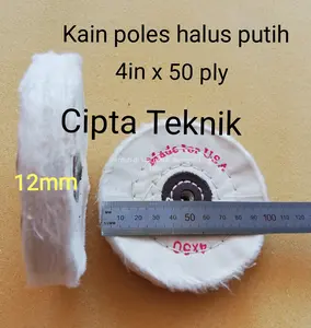 Kain Poles Putih Lembut 4 inchi 50 ply