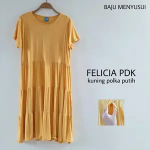 MAMIGAYA Nursing Wear - FELICIA Pendek | Dress Menyusui | Baju ASI