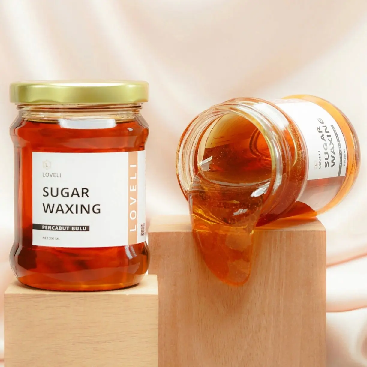 Loveli Sugar Waxing 250gr Wax Penghilang Bulu Kaki Pencabut Ketek BPOM