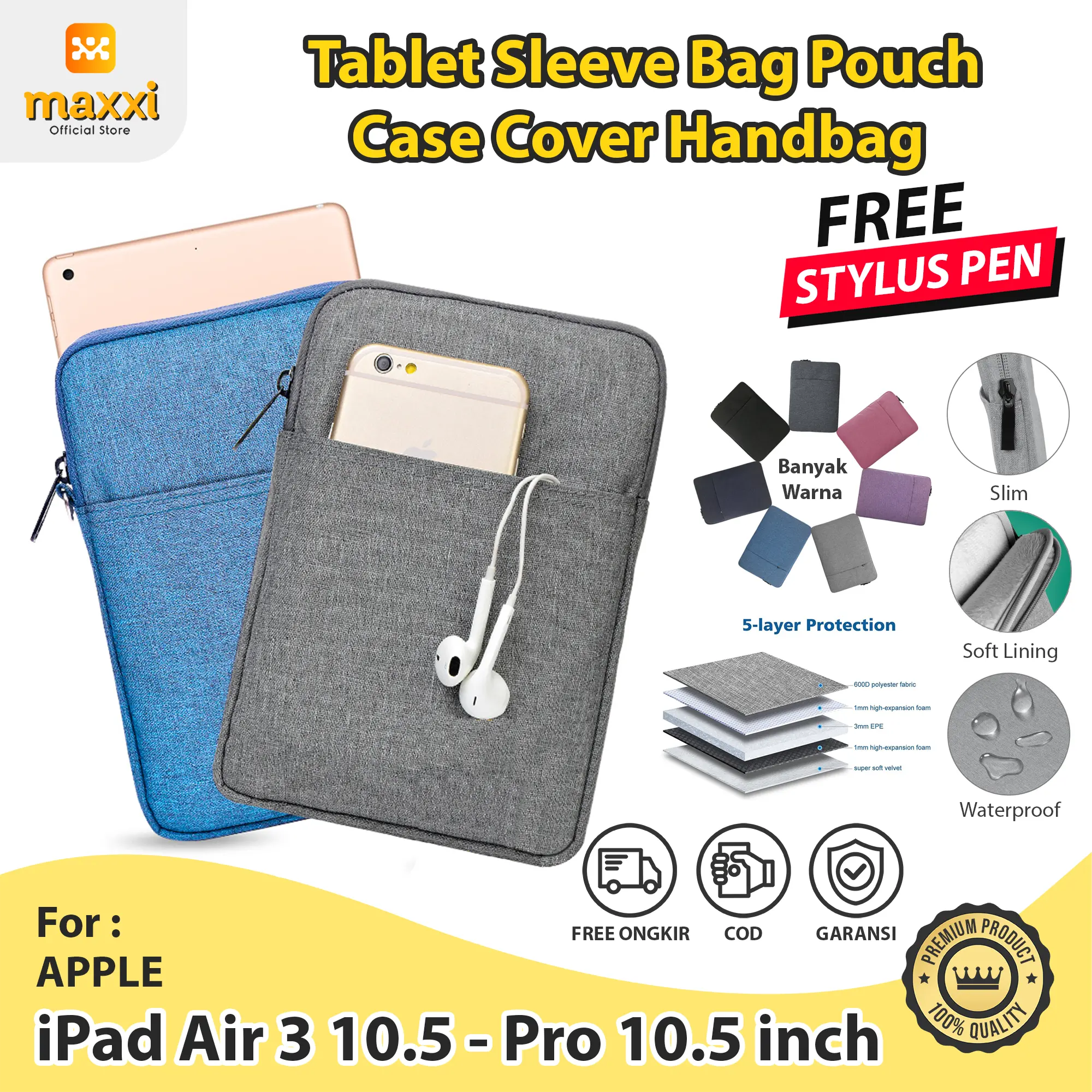 Sleeve For Ipad Air 3 Pro 10.5 inch 2017 2019 Soft Sleeve Tas Tablet Pouch Cover