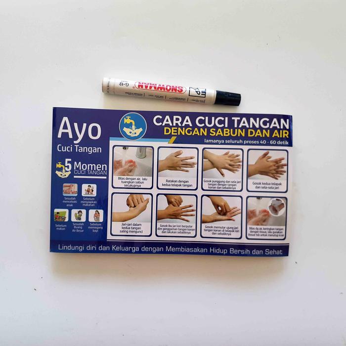 Gambar Stiker Cara Cuci Tangan (Baru) dari Sahabat Sejasa Kab. Sleman Tokopedia