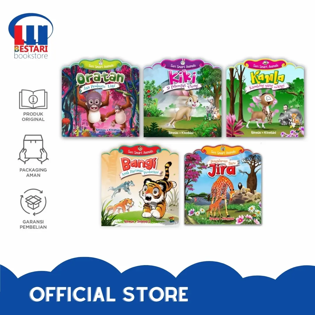 buku cerita anak full colour seri smart animals bestari kids
