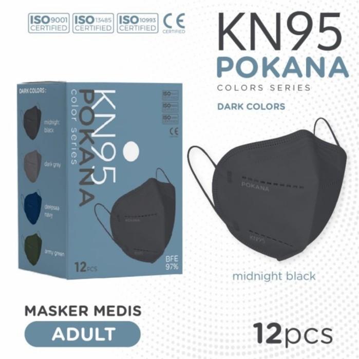 Masker Medis KN95 Pokana 6 Layers Protection - MIDNIGHT BLACK