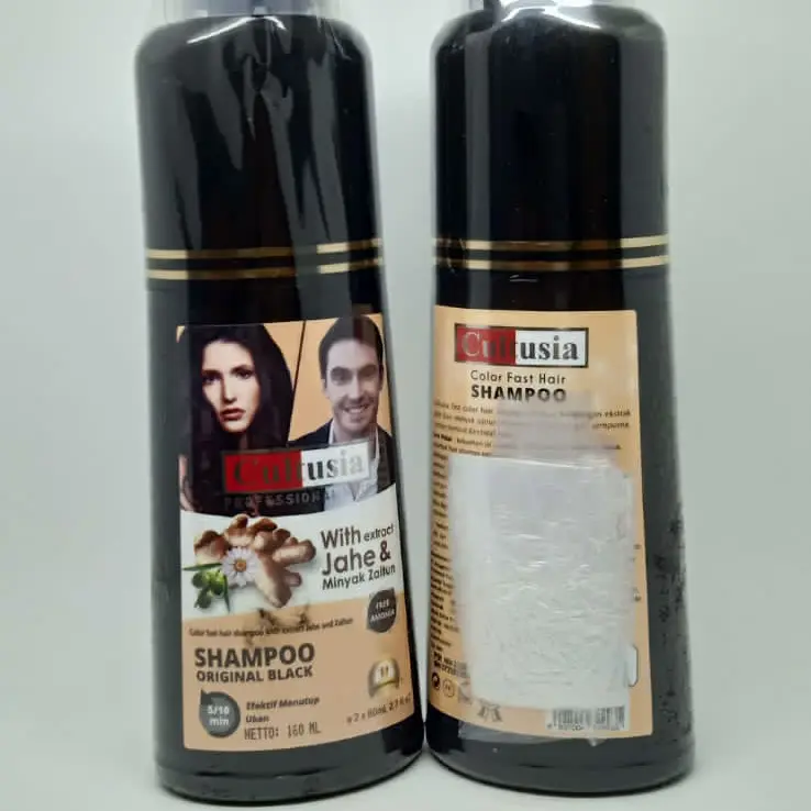 Cultusia shampo penutup uban original /rambut hitam instan 2