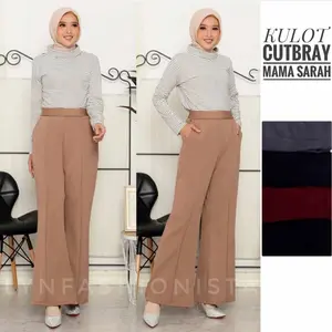 KULOT CUTBRAY WANITA SCUBA TEBAL STANDAR JUMBO/CELANA PANJANG KERJA MUSLIM
