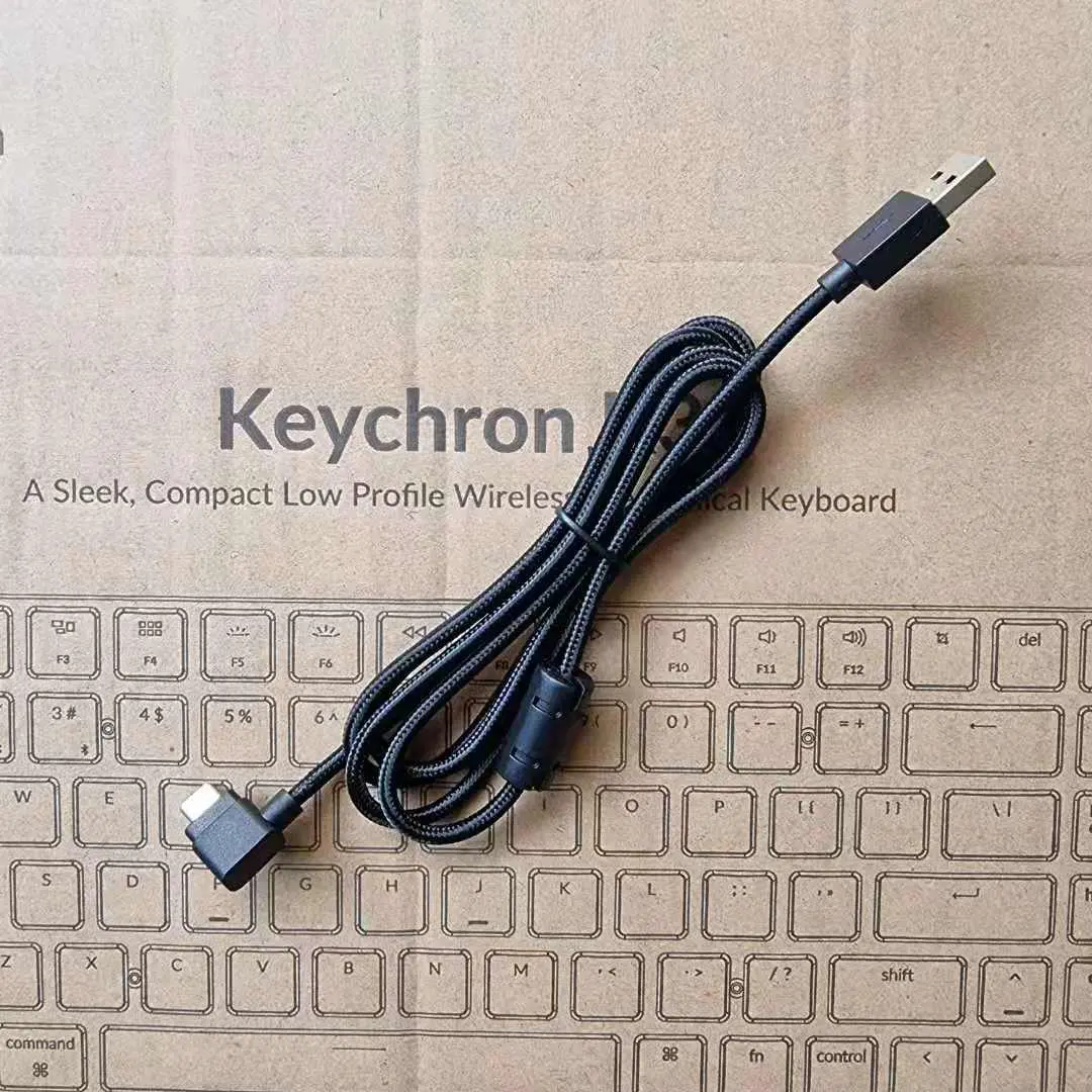 USB-C Right Angle to USB-A braided Cable for Keychron Keyboard