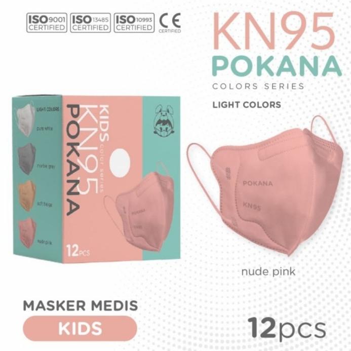 Masker Medis KN95 Pokana KIDS 6 Layers Protection - NUDE PINK