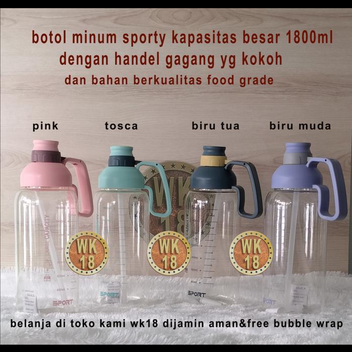 Jual botol air minum jumbo+botol minum kapasitas besar 1800ml+bpa free ...