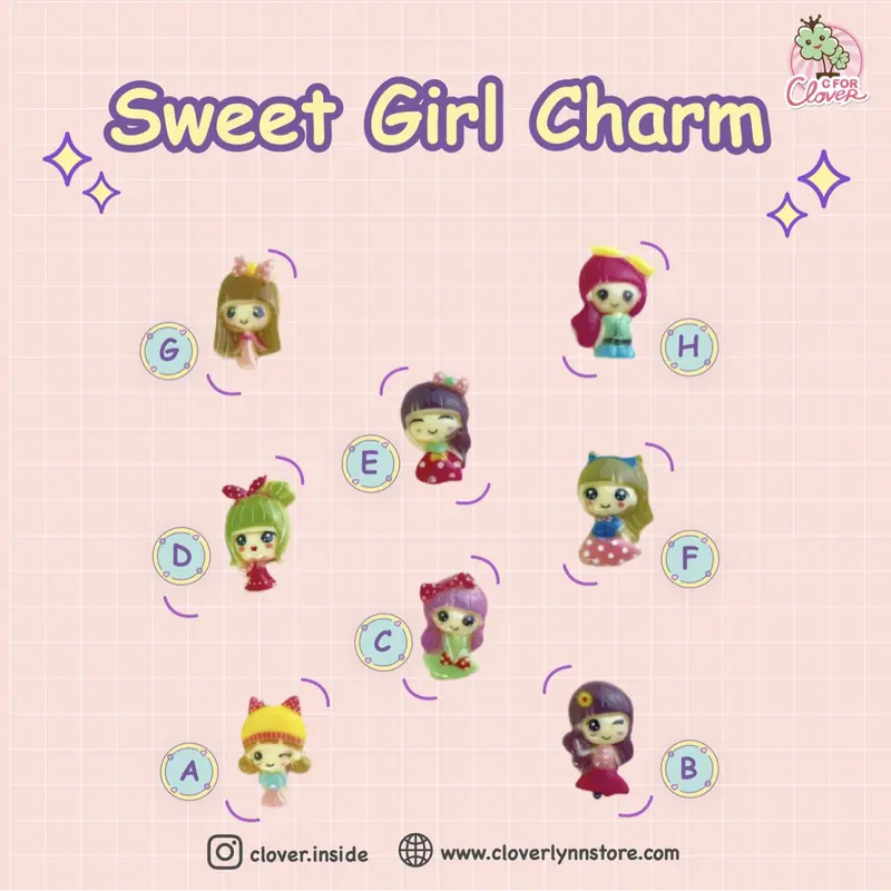 SWEET GIRL CHARM / hiasan slime murah lucu anak cewe perempuan manik 0