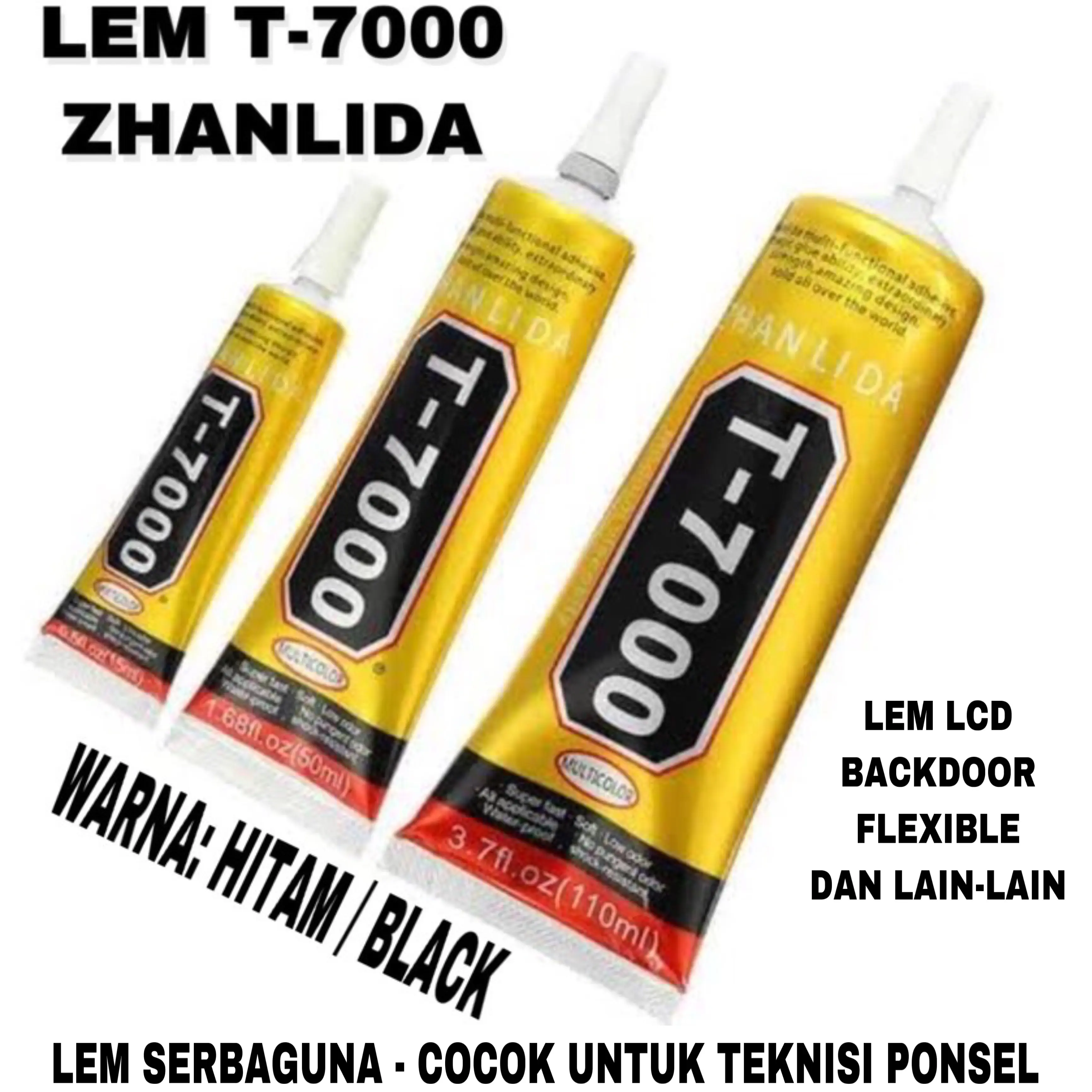 Lem LCD Touchscreen HP Zhanlida T7000 Warna Hitam 15ml 50ml 110ml