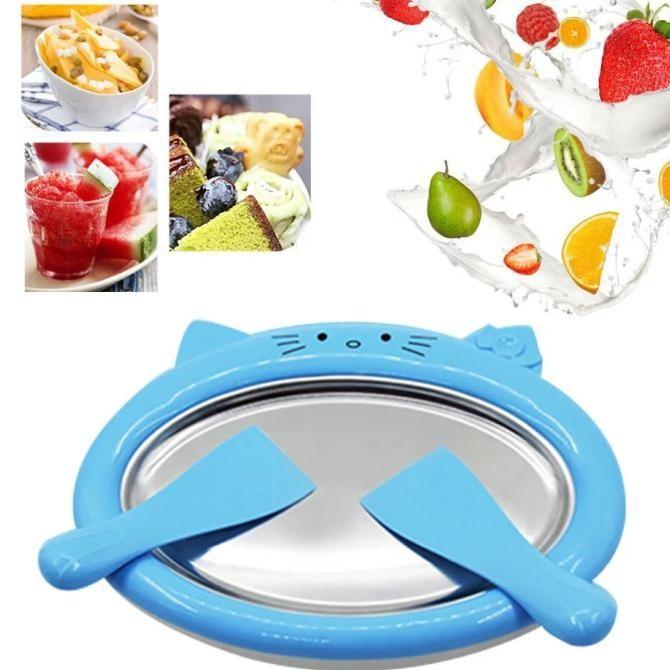 Pembuat Ice Cream Roll Maker Yogurt Piring Cetakan Es Krim Anak Rumah 2