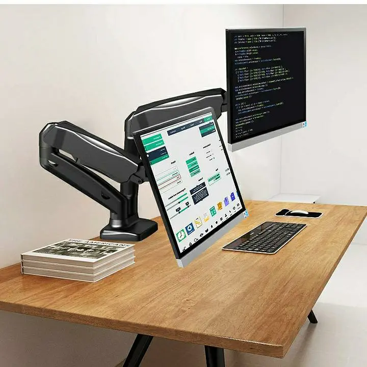 BRACKET BREKET DUAL MONITOR WALL MOUNT 14 SAMPAI 30" INCH TILT ARM SWI