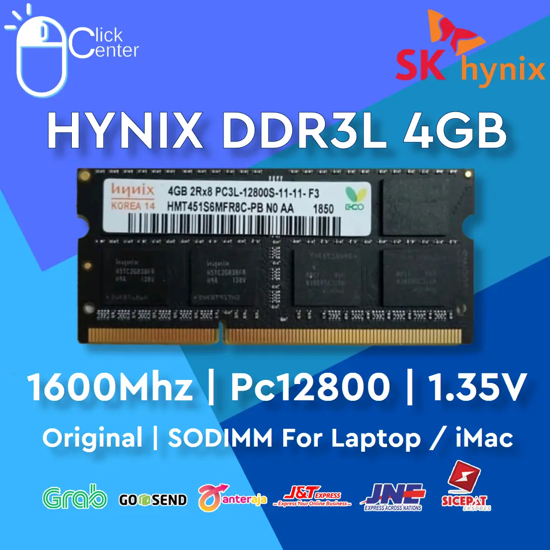 RAM LAPTOP DDR3L 4GB HYNIX 1600Mhz PC12800 SODIMM 1.35V DDR3 MEMORY