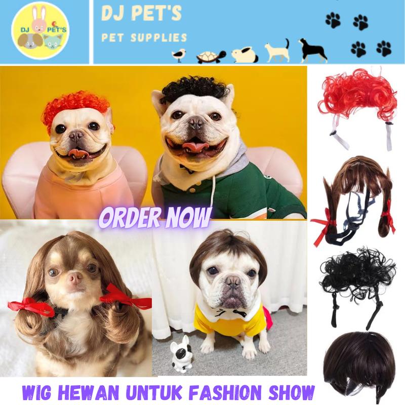 wig anjing dan wig kucing kostum rambut palsu hewan PET4052 1