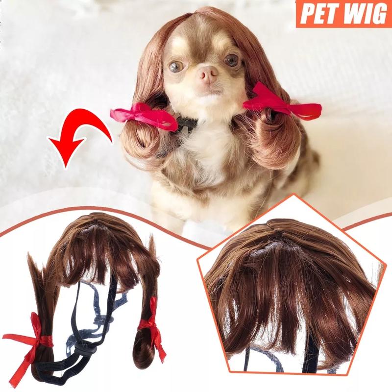 wig anjing dan wig kucing kostum rambut palsu hewan PET4052 2