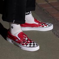 Gambar Vans Slip On Checkerboard Flame Red dari WAWAI SNEAKERS Kota Tangerang Selatan 5 Tokopedia