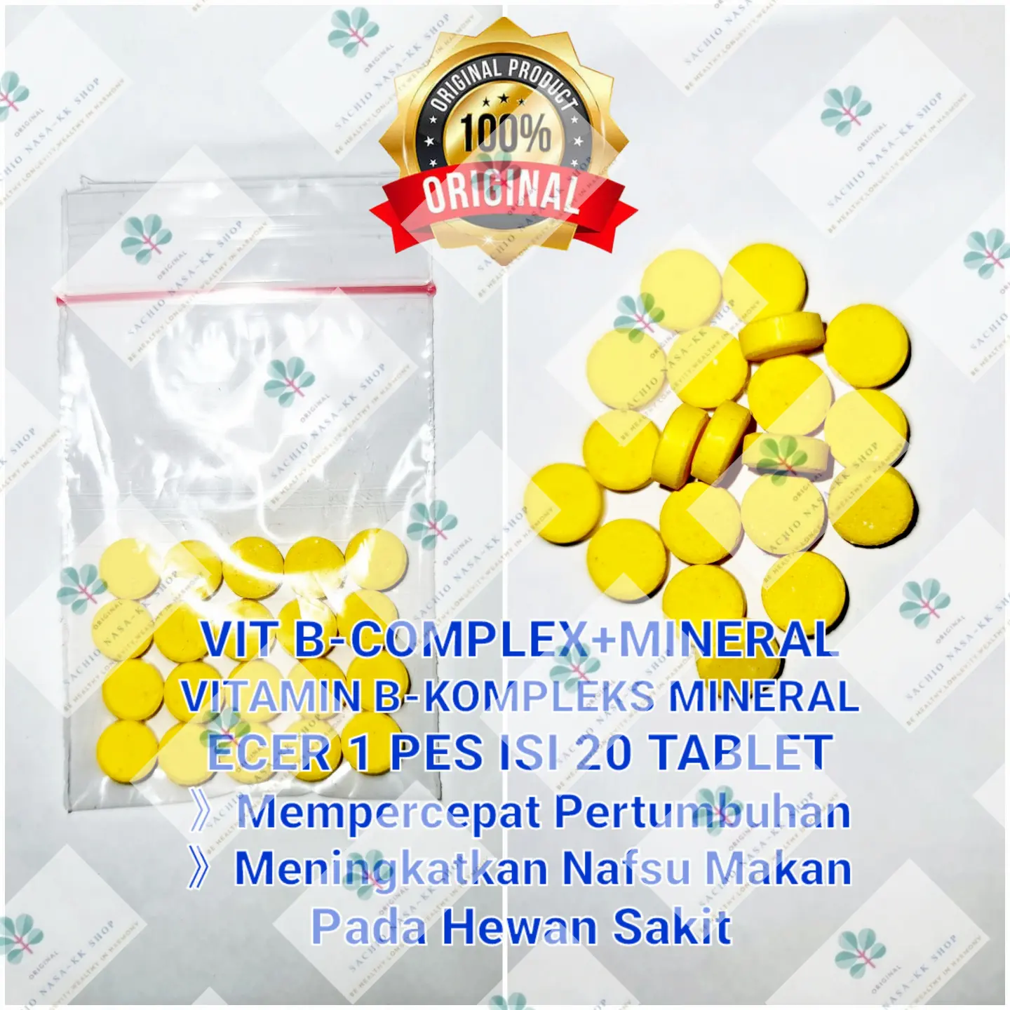 Vitamin BKomplek+Mineral ECER Isi20Tablet BComplex Vitamin Ayam Sapi