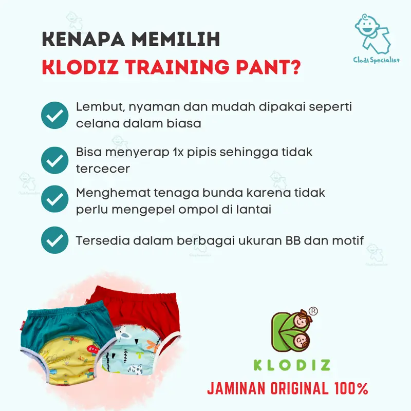 Klodiz XL 14-17 kg Training Pants/ Celana Dalam Latihan Pipis Anak 5