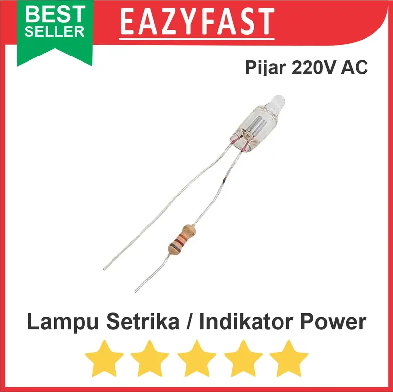 Lampu Pijar Setrika AC 220V Indikator LED Power Terminal Magic Com Jar 0
