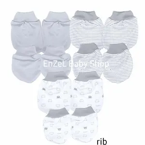 Sarung tangan bayi rib Abu / baby FLUFFY / SNI / Motif Salur