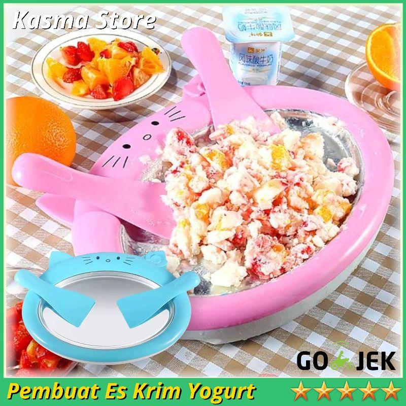 Pembuat Ice Cream Roll Maker Yogurt Piring Cetakan Es Krim Anak Rumah 0