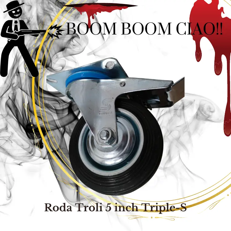 Roda Troli Roda Troly Roda Karet 5 inch