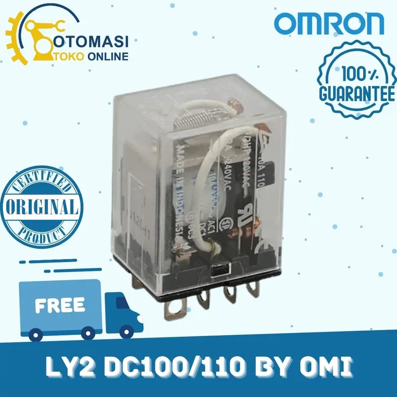 OMRON RELAY 10 AMPER 8 KAKI LY2 DC100/110 BY OMI 0