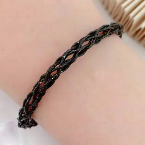 GELANG TANGAN EMAS ITALY FASHION CHOKER KEPANG BLACK GOLD