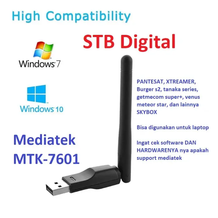 WIFI Adapter STB MT7601 chip USB Wifi Receiver untuk STB digital