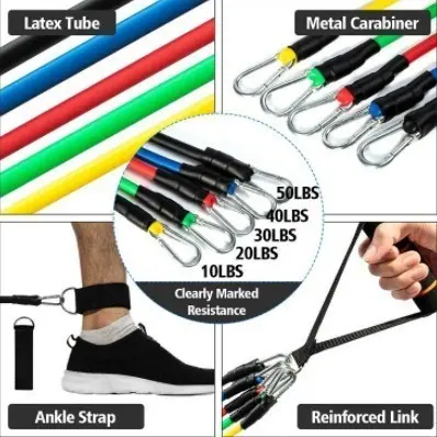 Natural Latex Resistance Band / Resistance Tubes 1 in 1 - 5 strength 2