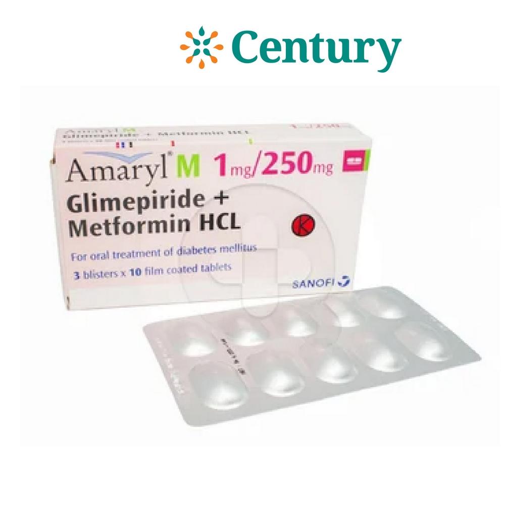 AMARYL M 1 MG/250 MG  BLISTER 10 TABLET