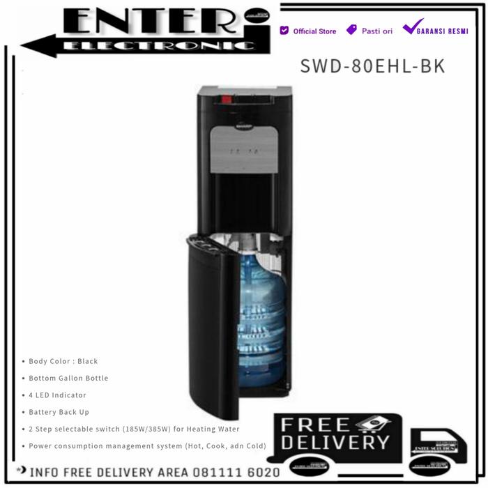 Gambar SHARP SWD80EHL BK - SHARP BOTTOM DISPENSER GALON BAWAH SWD 80EHL BK dari Enter Electronic Kota Tangerang Selatan Tokopedia