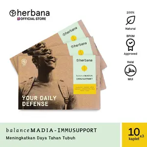 Herbana Balance Madia Immusupport Memelihara Daya Tahan Tubuh - 10 Kaplet (Bundling 3pc)